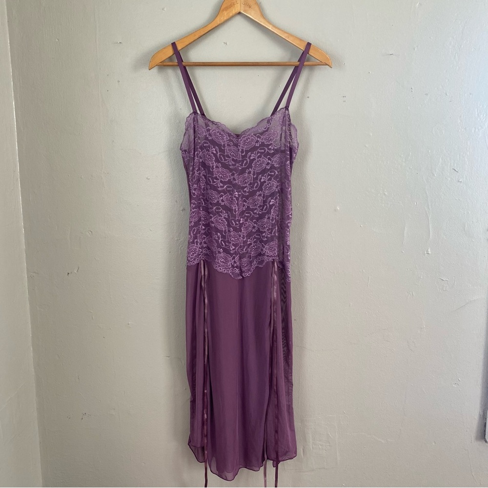 y2k Purple Lace Whimsigoth Fairycore Grunge Women’s Lingerie Slip Dress Size L